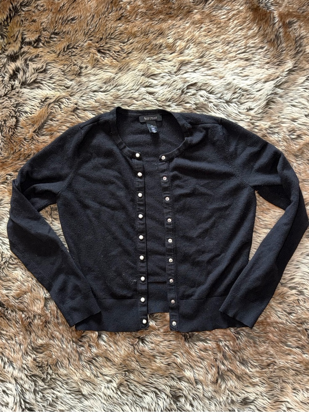 White House Black Market Black Pearl-Accent Cardigan